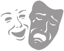 Two Theatre Masks in Icon Style